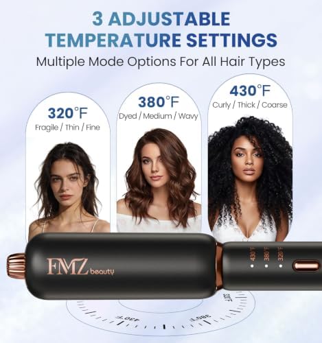 FMZ Flat Iron Hair Straightener, Titanium Ceramic Hair Straighteners for Women, Rotating 4-in-1 Dual Voltage Travel Flat Iron for Straightening, Curling, Volumizing, Root Lift, 10s Fast Heat, Black - Image 5