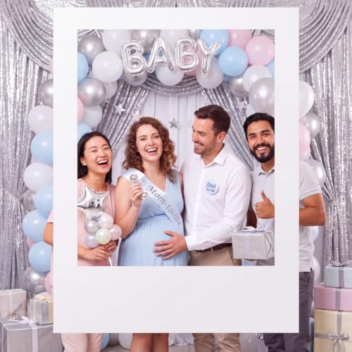Beeveer 40 x 30 in Large Photo Booth Selfie Frame Props, White Vertical - Image 6