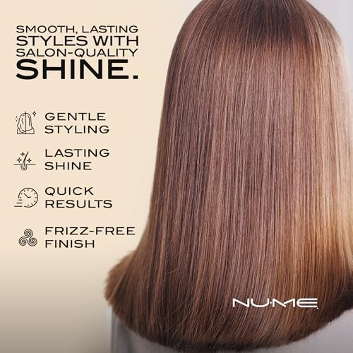 NuMe Fashionista Flat Iron - 1” Tourmaline Hair Straightener - Tourmaline Ceramic Plates - Professional Salon Hair Straightening Styling Flat Iron - Programmable Auto Shut Off - Blush - Image 6