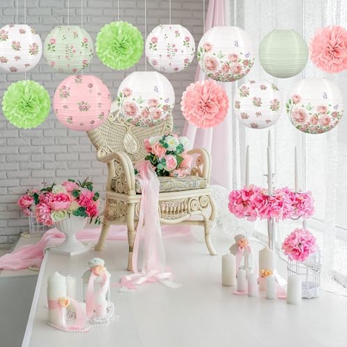 Renbuzhu 13Pcs Spring Wildflower Party Decorations Paper Lanterns Set - Image 5