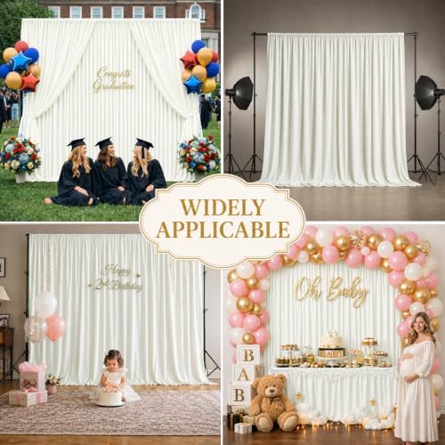 50x10 FT Ivory Backdrop Curtains for Weddings, Parties and Photo Booths - Image 6