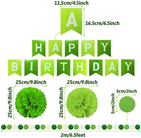 Green Birthday Decorations, Party Decorations Happy Birthday Decorations with Banner for Women Boys Girls Dinosaur Safari Party Decorations Wild One Party Supplies - Image 3