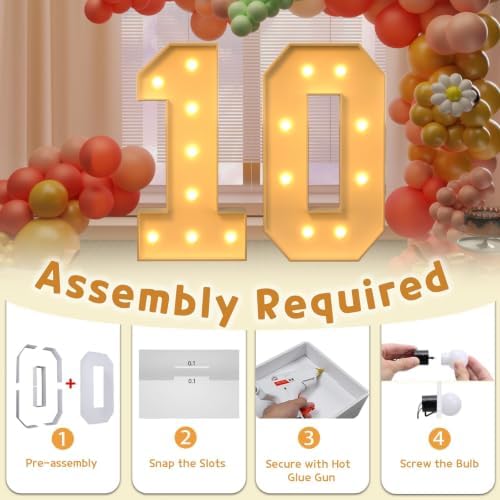 imprsv 10 Marquee Numbers, 3FT Light Up Numbers for 10th Birthday Decor - Image 3