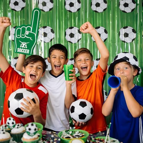 Soccer Birthday Party Decorations - Green White Streamers Backdrop Banner | Soccer Theme Party Favors Supplies Indoor Outdoor - World Soccer Cup 2026 Merchandise Accessories Decor for Wall Door - Image 4
