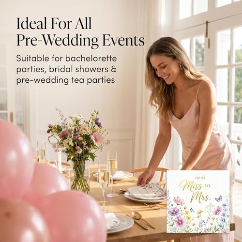 50PCS Floral Miss to Mrs Napkins 13 x 13 Inches, Wildflower Bridal Shower Paper Napkins Luncheon Dessert Cocktail Napkins Disposable for Love in Bloom Wedding Bachelorette Party Decorations - Image 7