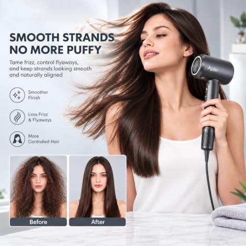 Ultra-Fast Drying High Speed Ionic Hair Dryer 110, 000 RPM, 200 Million Negative Ions for Frizz Reduction, Overheat Protection, Low Noise, Magnetic Concentrator, No Heat Damage, Lightweight - Image 3
