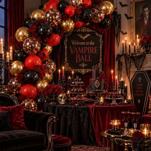 Red Black Gold Balloon 60 Packs 12 Inch Latex Balloons - Image 5