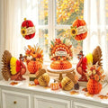 SUNBEAUTY Fall Thanksgiving Decorations, Thanksgiving Table Centerpieces, Honeycomb Turkey Centerpieces Fall Pumpkin Hanging Decor for Autumn Classroom Festival Home Office Table Decor by SUNBEAUTY