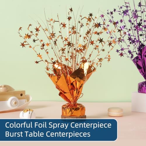 24 Pack Orange Metallic Foil Spray Centerpiece Star Table Decoration Burst Table Centerpieces for Birthday Graduation New Year Halloween Party Supply (Orange) - Image 5