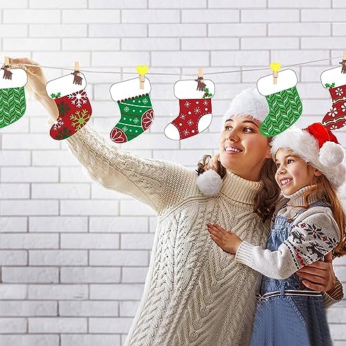 Blulu 80pcs Christmas Cutouts Winter Bulletin Board, Stocking Chic - Image 4
