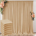 30 ft x 10 ft Wrinkle Free Champagne Backdrop Curtain for Parties, 6 Panels 10ft Polyester Champagne Photo Backdrop Drapes for Graduation Birthday Wedding Party Stage Curtains by Outpain