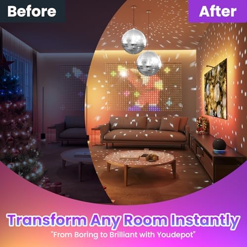 Youdepot Disco Ball 4 Inch 2-Pack, Silver Mirror Balls with Hanging Strings - Image 5