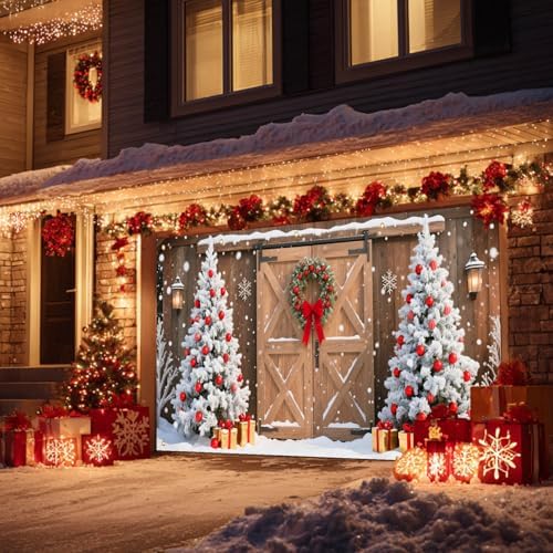 HOMETITUTE Christmas Barn Door Garage Door Cover Banner 13x6ft Fabric - Image 4