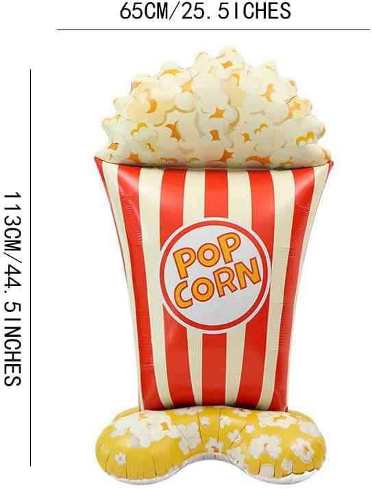 10 Pack Circus Carnival Foil Balloons Set, 4D Self Standing 47.6 Inches Huge Circus Clown Popcorn 22Inches Carnival Foil balloons Halloween Christmas Theme Party Decorations - Image 3