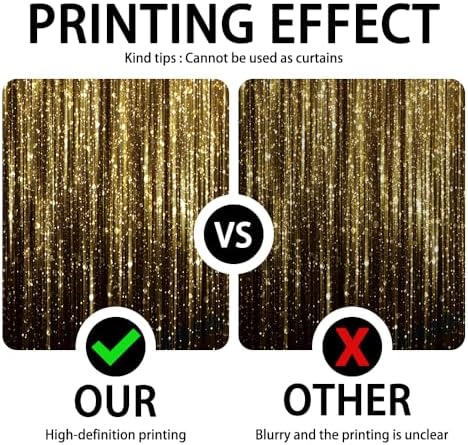6x6 FT Black Gold Bokeh Glitter Photo Backdrop Golden Streamer Flash Kids Birthday New Year Wedding Anniversary Prom Party Banner Decoration Shiny Photography Background Polyester - Image 5