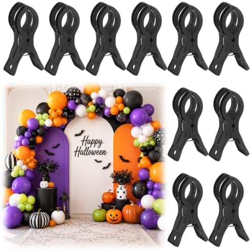 LemonRoad 10 Pack Large Balloon Arch Clips Spring Clamp for Backdrop, Black by Unknown