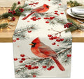 Christmas Cardinal Table Runner Winter Cardinal Christmas Party Decorations by Unknown