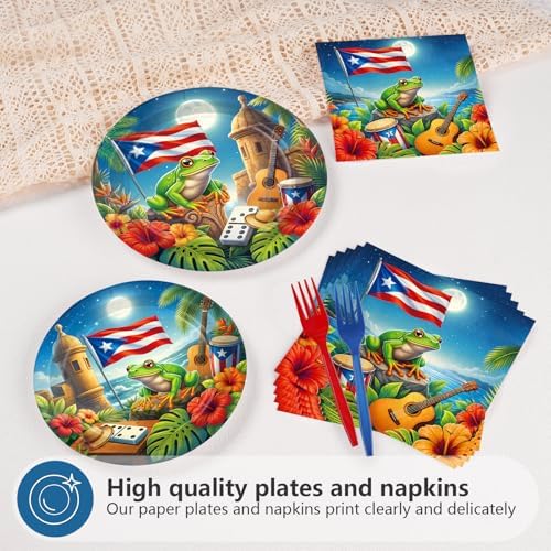 96Pcs Puerto Rico Party Decoration for Puerto Rican Celebrations, Serves 24 - Image 3