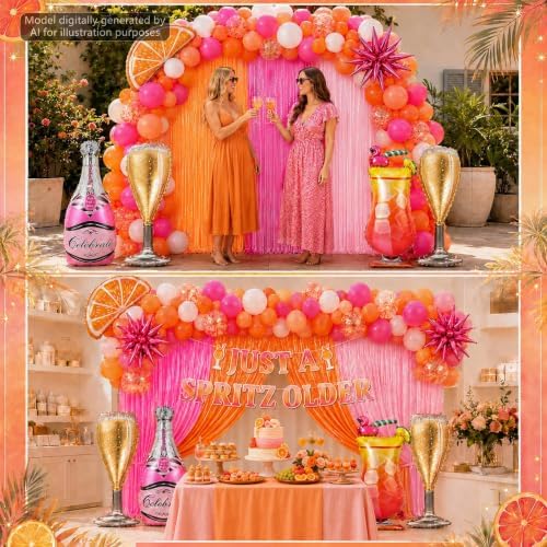 Spritz Birthday Party Decorations Pink Orange Balloon Garland Backdrop Kit - Image 6