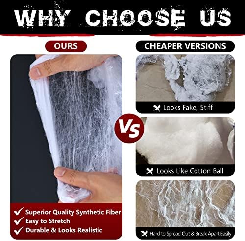800 sqft Halloween Spider Webs Decorations with 30 Extra Fake Spiders, Super Stretchy Cobwebs for Halloween Decor Indoor and Outdoor - Image 3