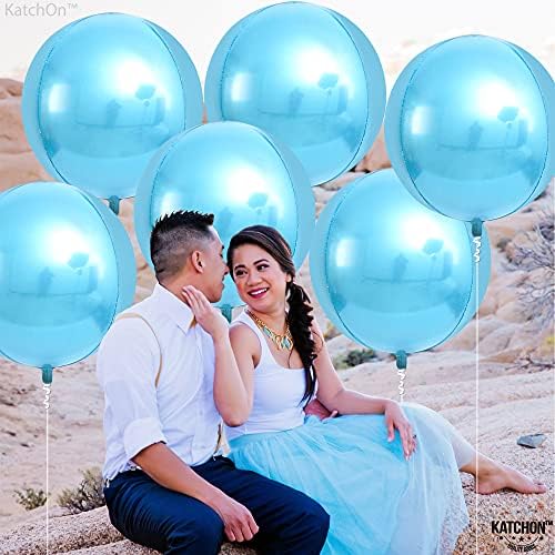 KatchOn Light Blue Foil Balloons - 22 Inch, Pack of 6, Water Decorations - Image 6
