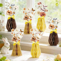 SUNBEAUTY Boho Flower Table Decoration 9Pcs Brown Floral Honeycomb Centerpieces Natural Party Decorations Paper Flower Table Decor for Home Rustic Wedding Baby Shower Neutral Birthday Party Supplies by SUNBEAUTY