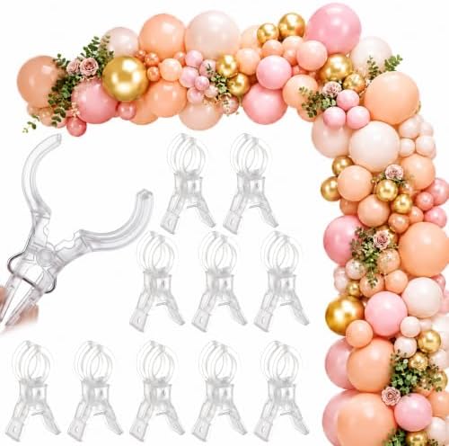 LemonRoad 10 Pack Large Balloon Arch Clips Spring Clamp for Backdrop, Clear by Unknown