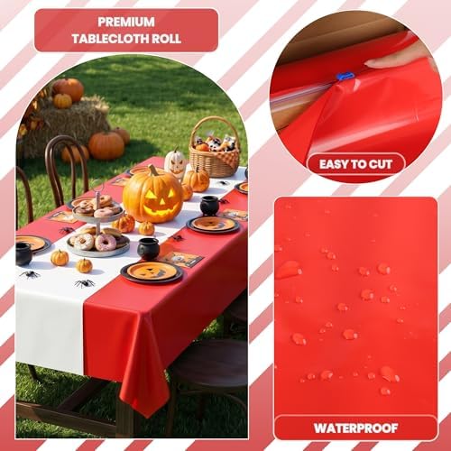 4 Rolls 100FT x 54IN Circus Plastic Tablecloth Roll with Slide Cutter Box - Image 5