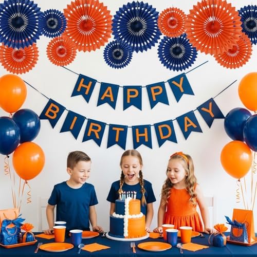BEISHIDA Honeycomb Round Paper Fans Blue Orange Hanging Party Decoration - Image 5