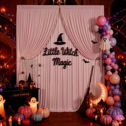 10x12 ft Dusty Pink Backdrop Curtains for Weddings, Birthdays and Photos by PartyVillage