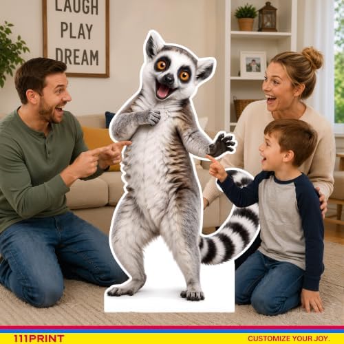 Funny Ring-Tailed Lemur Life Size Cardboard Cutout Standee, 3FT - Image 5