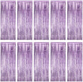 10 Pack Light Purple Foil Curtain Backdrop 3.2ft x 9.8ft Metallic Tinsel Foil Fringe Curtains Streamer Photo Booth Backdrop for Birthday Party Halloween Christmas New Year Party Supply by Ohiyoo