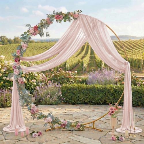 Pack of 1 Wedding Arch Drape Panel Fabric 30" x 100ft - Nude - Image 3