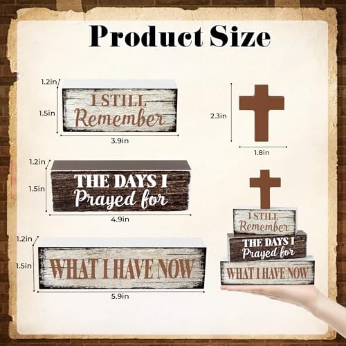 4 Pcs Bible Wooden Tiered Tray Decor, Christian Table Decorations Gifts - Image 2