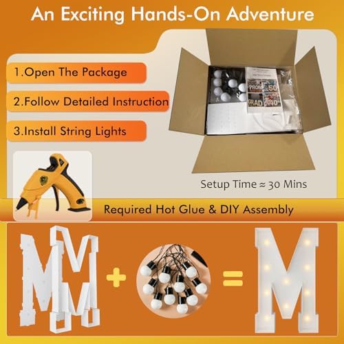3FT Marquee Letters, Large Light Up Letters M for Marry Me Party Decor - Image 2