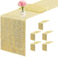 6 Packs 12 x 72 inches Sequin Table Runner, Gold Glitter Table Runner for Birthday Party Supplies Wedding Engagement Baby Shower Holiday Celebration Event Decorations by Yblut
