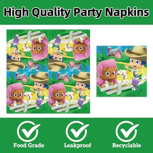 Guppies of Bubble Party Supplies 40pck include 20 plates, 20 napkins for the Guppies of Bubble birthday party decoration - Image 4