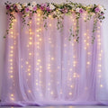 Tulle Backdrop Curtains with Lights Lavender 10x10ft Sheer Curtain Backdrop by Fomcet