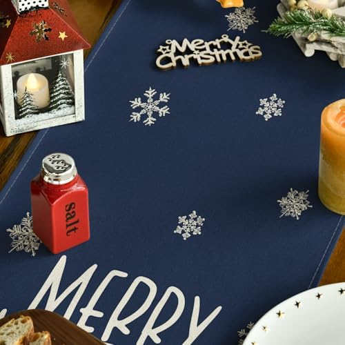 Artoid Mode Blue Xmas Trees Table Runner Home Party Decor 13x72 Inch - Image 3