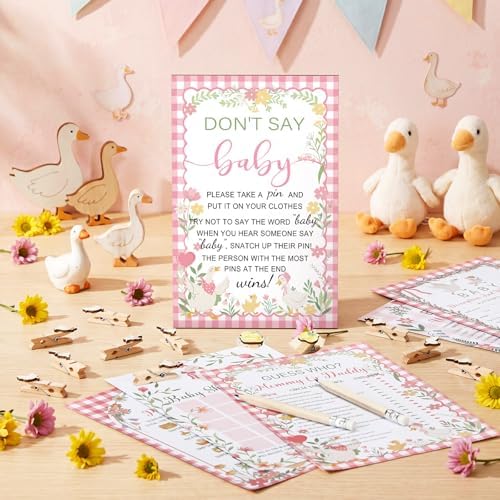 Patelai 321 Pcs Baby Shower Games Supplies, Pink Silly Goose - Image 2