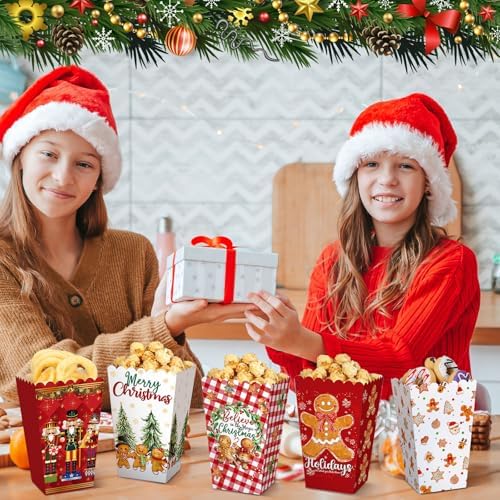 Gueevin 60 Pcs Christmas Popcorn Boxes Treat Candy Holder Party - Image 6