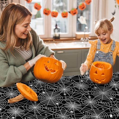 6 Pack Spiderweb Tablecloth 54" x 108" Halloween Table Cloths Disposable - Image 5