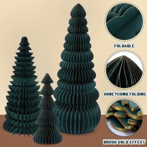 3 Pcs Large Honeycomb Christmas Tree,Classic,Green - Image 3