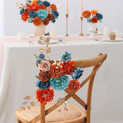 Floweroyal Artificial Flowers Fake Rose Flowers Dahlia with Stems for DIY Wedding Bridal Bouquets, Baby Shower, Floral Arrangement, Table Centerpieces, Home Decorations - Image 6