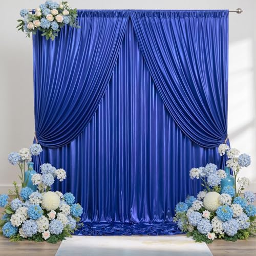 20x10ft Thick Royal Blue Glitter Backdrop Curtain Panels for Parties, Wrinkle Free Sequin Sparking Photo Backdrop Drapes, 4 Panels 5x10ft Shimmer Back Drop Cloth for Wedding Birthday Photography by Outpain