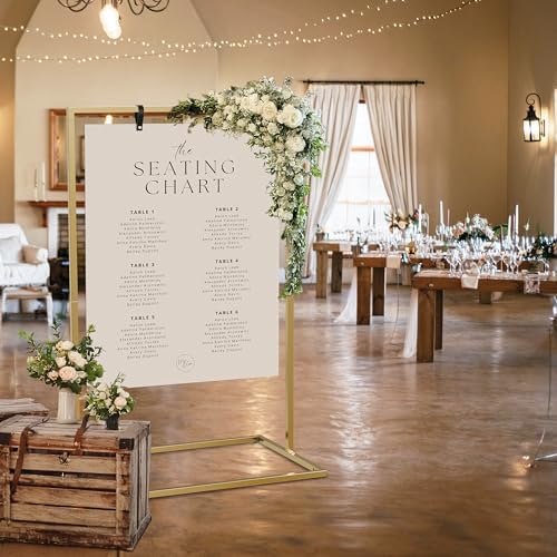 KIBAGA Elegant Wedding Welcome Sign Stand - Sturdy Brass Metal Easel Holder - Image 5