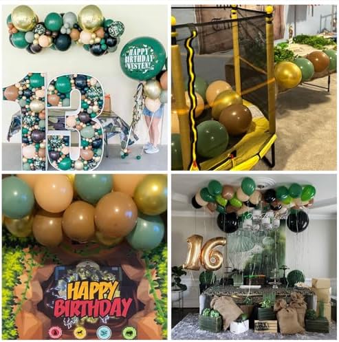 Sage Green Brown Balloons, 60PCS Thick Hunting Safari Camo Party Balloon - Image 4