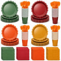 168Pcs Fall Paper Plates and Napkins Set Party Supplies Serve 24 by EUVBOKW