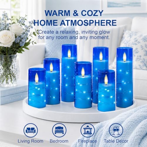 Raycare 7 Pack Flameless Battery Operated Pillar Candles with Remote Timer - Image 4