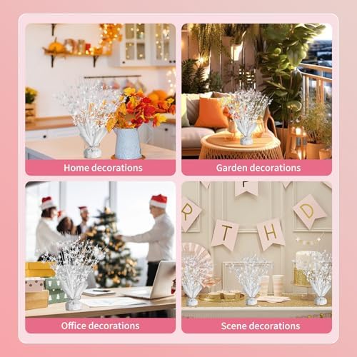6 Pack Metallic Foil Spary Centerpieces for Tables, White Centerpieces for Tables Decorations, Star Brust Table Centerpieces for Birthday Graduation Wedding Baby Shower Party - Image 4